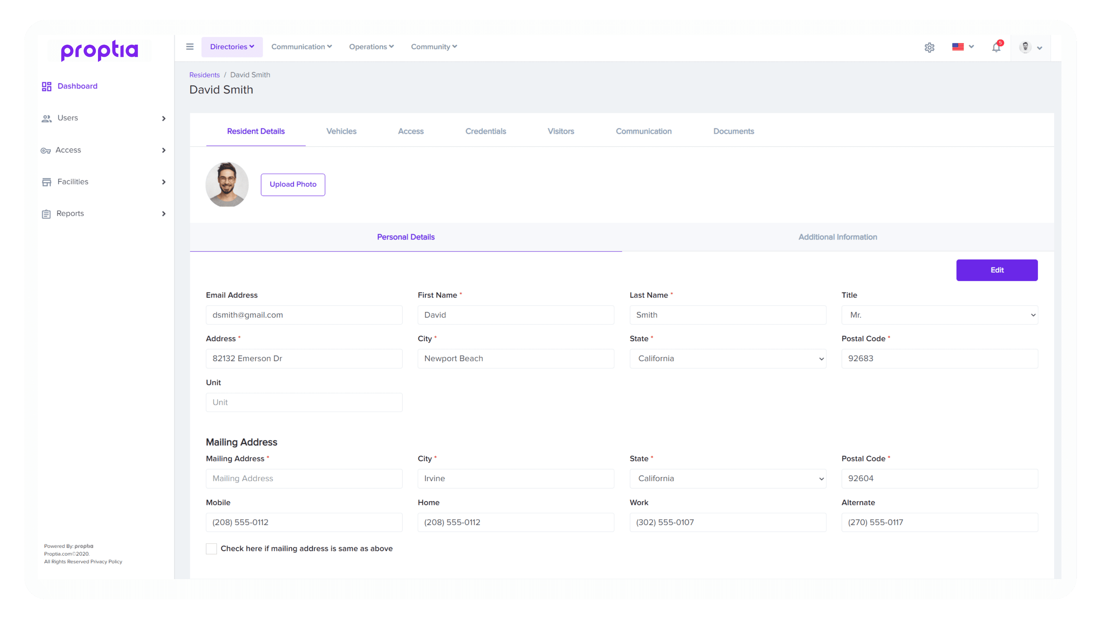 Proptia Resident Profile