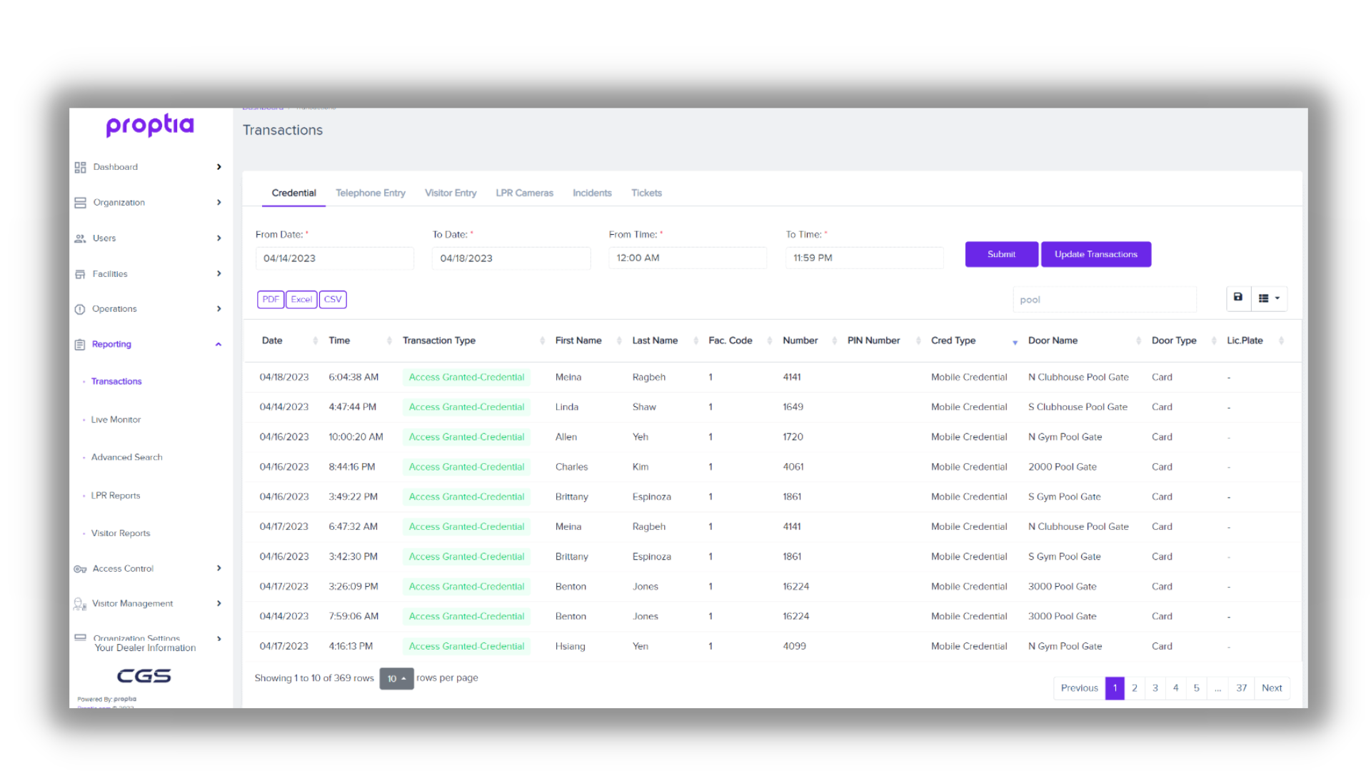 Gates Access Transactions Live Monitor Gates Access Transactions Live Monitor
