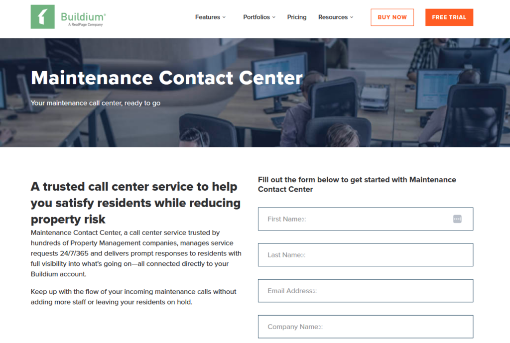 Buildium's Maintenance Contact Center