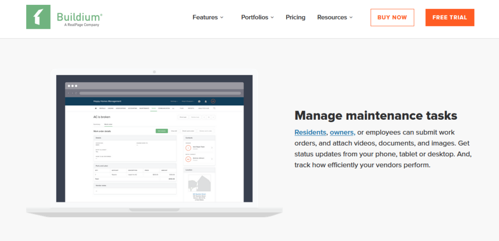 Buildium's Maintenance Management