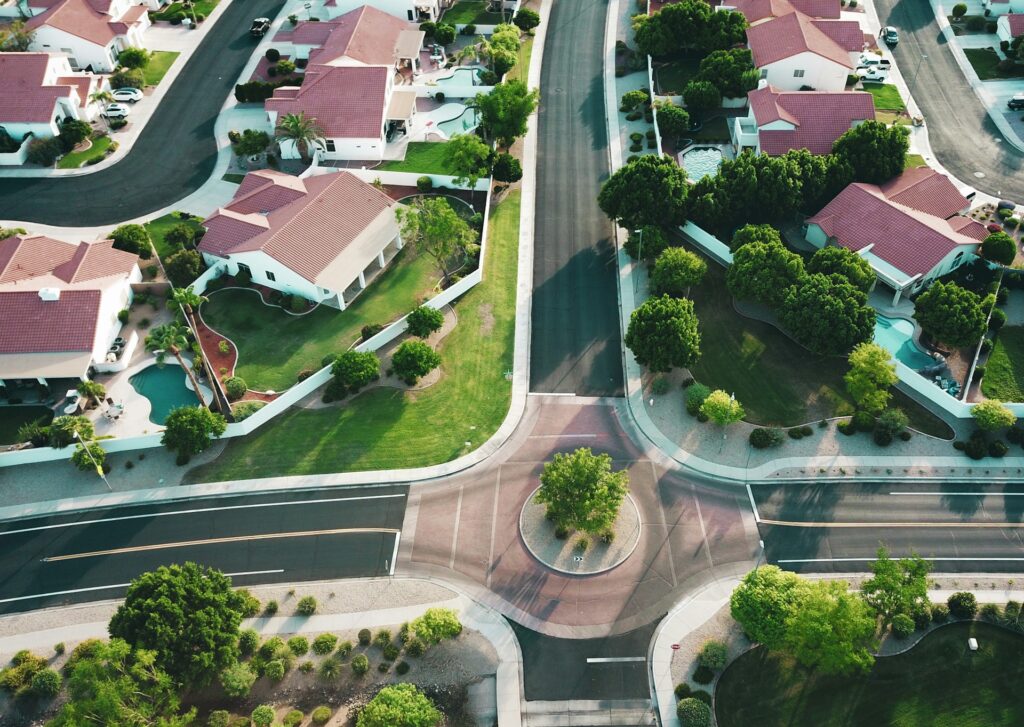 top view of a gated communit