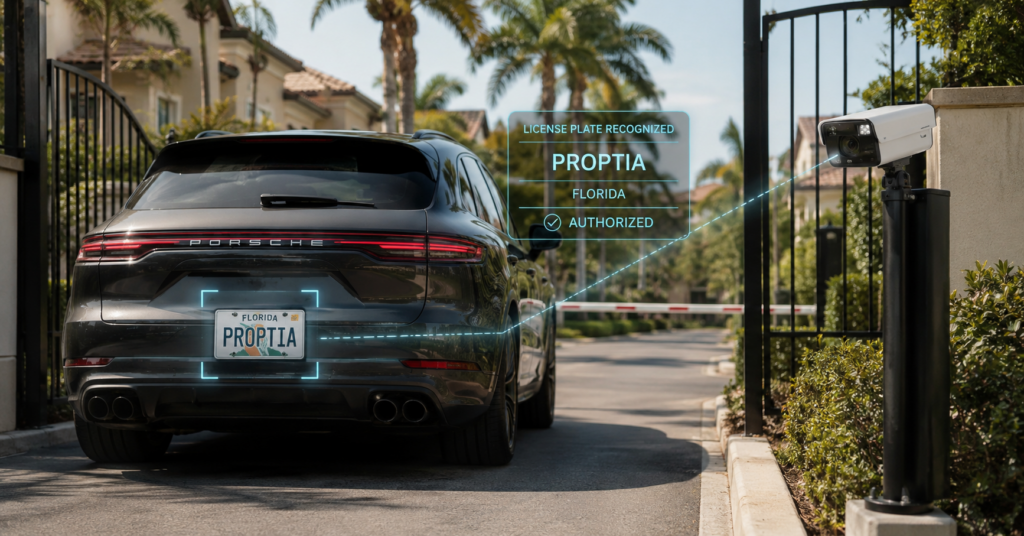 License plate recognition camera floride community hoa gated community