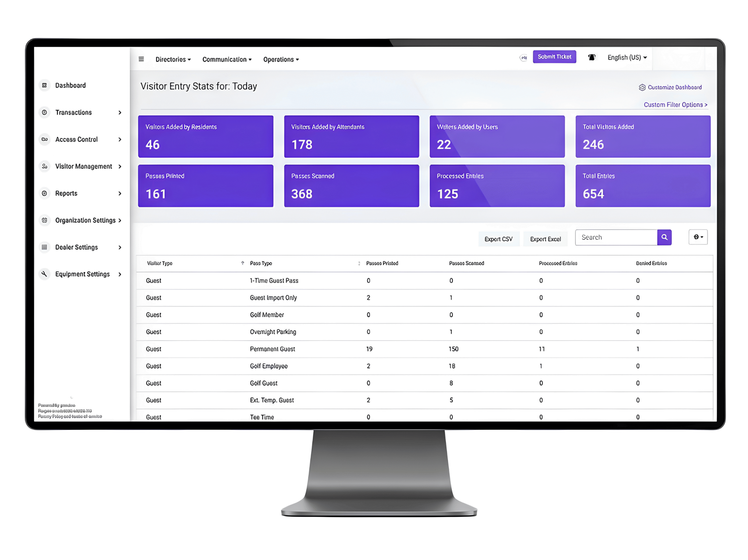 HOA Visitor Management Dashboard Vendor Tracking