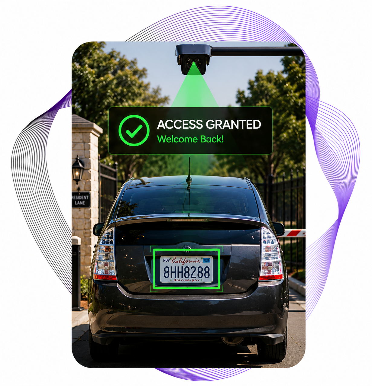 resident and visitor license plate access
