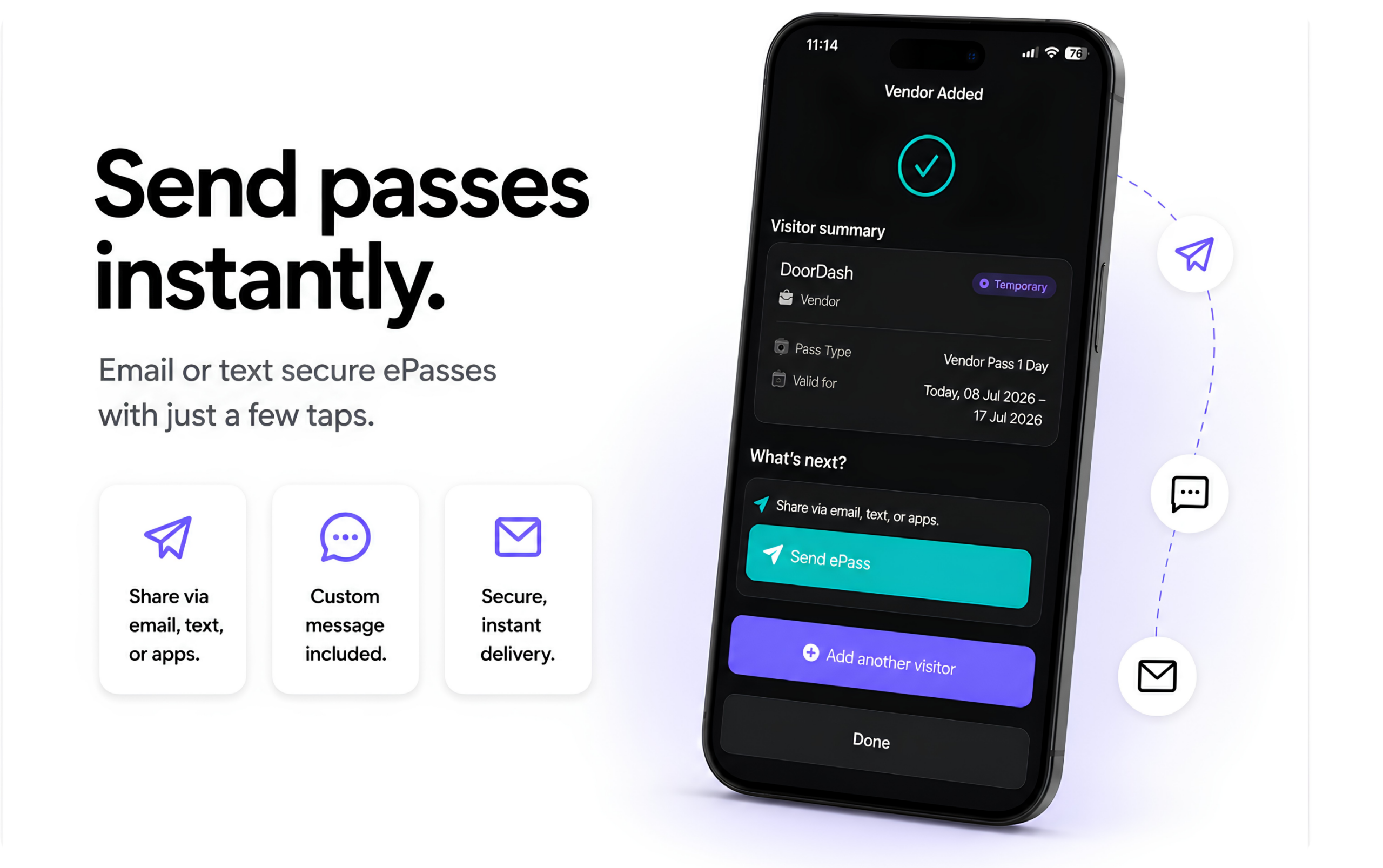 send epasses hoa visitor management resident app