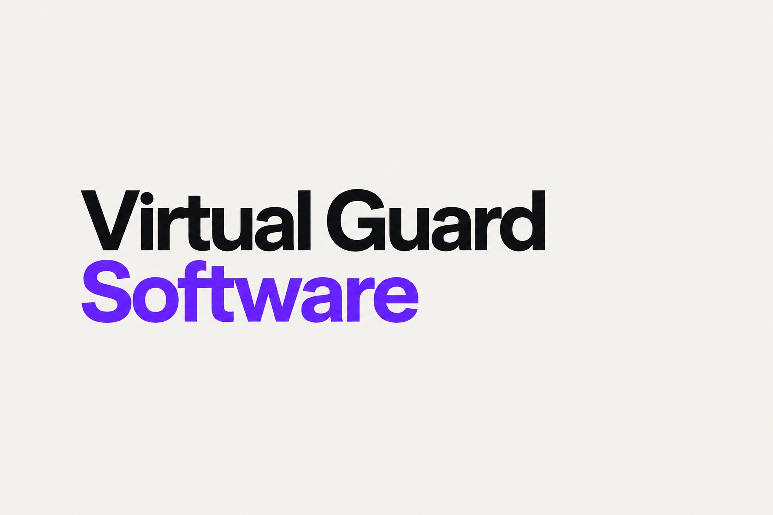 Virtual Guard Software cover with charcoal and purple text on an off-white background